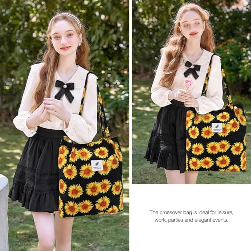 Image of Kawn Corduroy Tote Bag Aesthetic Cute Canvas Tote Bags for Women Washable Shoulder Bag with Inner Pocket for Go-to Everyday Bag for Work Beach Travel and Shopping Grocery