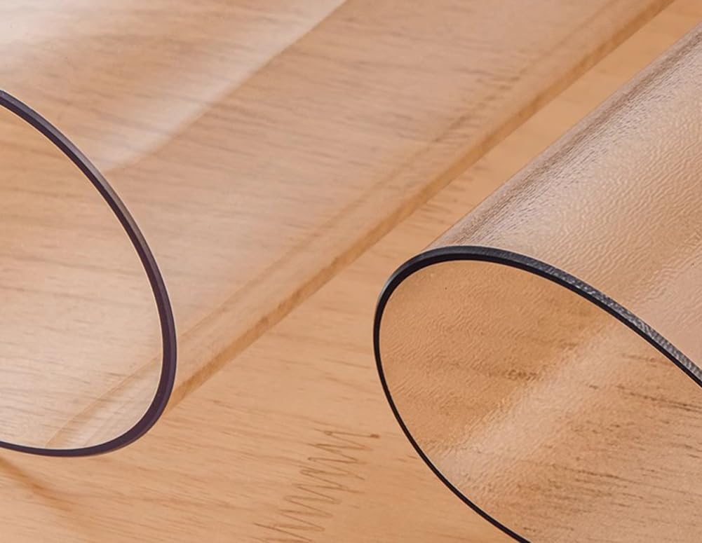 Schreibtischunterlage aus PVC, transparent/mattiert, rechteckig, wasserdicht, Tischschutz, Büro, Zuhause, Schule, Schreibtischunterlage, Maus, Laptop, Matte (Frosted 2 mm, 100 x 100 cm)