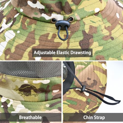 Image of Sun Hats for Men Women Fishing Hat UPF 50+ Breathable Wide Brim Summer UV Protection Hat