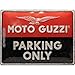 Nostalgic-Art Plaque vintage Moto Guzzi – Parking Only – Idée de cadeau pour les fans de moto, en métal, Design retro pour la décoration, 30 x 40 cm
