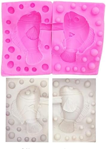 Miniatura 1 de Molde de silicona de pescado 3D hecho a mano molde para hacer velas de jabón fondant gelatina chocolate mousse pastel hornear aromaterapia yeso