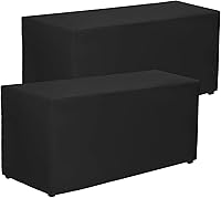 Vista 18 de PLOYMONO - Juego de 2 manteles ajustables, mantel de longitud hasta el suelo para mesa rectangular de 4 pies (122x61 cm) de poliéster, ideal