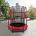 Fetcoi Trampolino da giardino, per bambini, set completo con tappetino per saltare per sport, per bambini, per interni ed esterni, 140 cm, aste imbottite