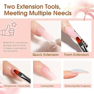 ROSALIND Kit Unghie Gel Completo, Kit Gel Ricostruzione Unghie 14 Colori con Mini UV/LED Lampada, poligel per Unghie con Base y Top Coat, Nail Art Estensione delle Unghie Kit