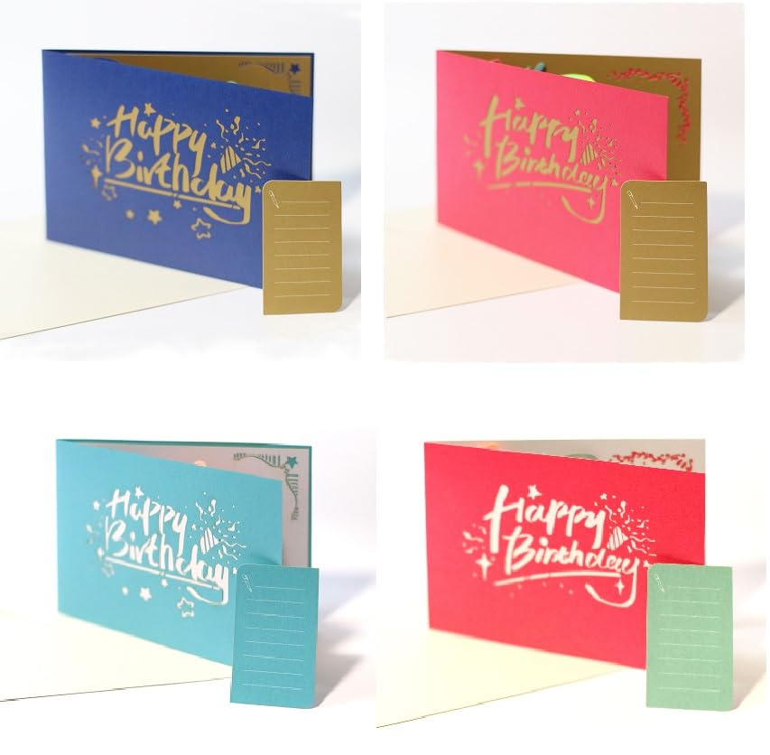 cMillzgr Pop Up Birthday Cards with Pearl Paper for Women, Men, Mom, Dad, Kids, Wife, Husband, Boy, Girl, Daughter, Son, for her, for him, Love (