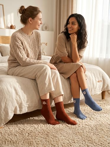 Image of Eurzom 10 Pairs Socks Womens Crew Elastic Ankle Length Cotton Socks Aesthetic Cute Lightweight Low Cut Gifts for Women