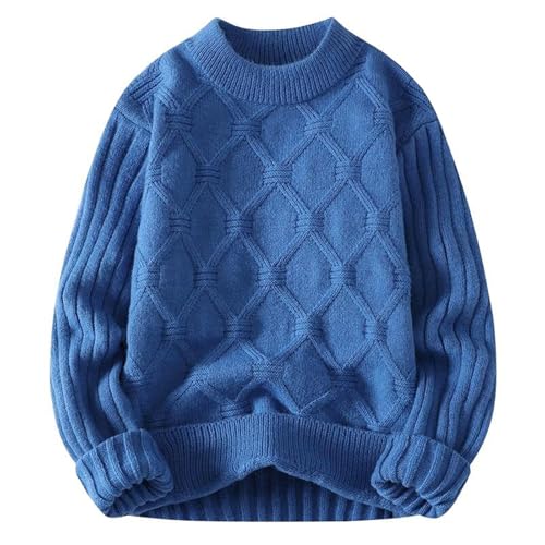 Men's Sweater Spring Autumn Casual Loose Fit Pullover Checkered Knitn Top for Men4