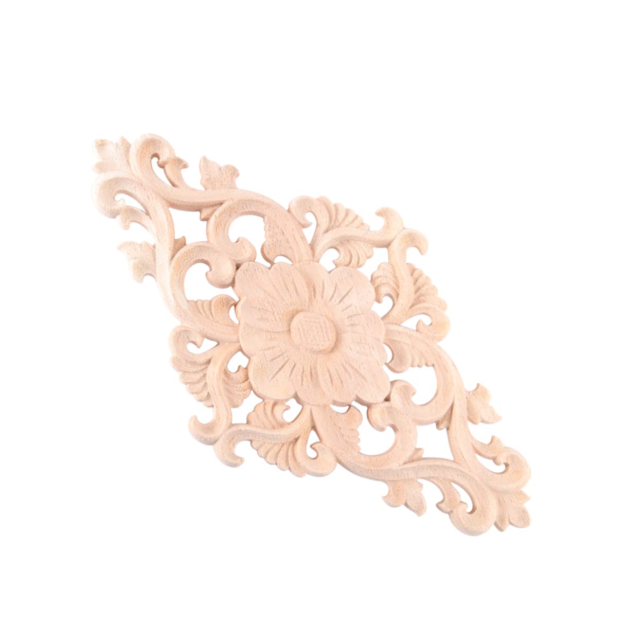 IMIKEYA1pc Wood Molding Decorative Appliques Furniture Flower Decorations Flower Appliques Onlays Embellishments for Crafting Decorative Wood Trim Ornate Ocean Flowers Bamboo Cupboard