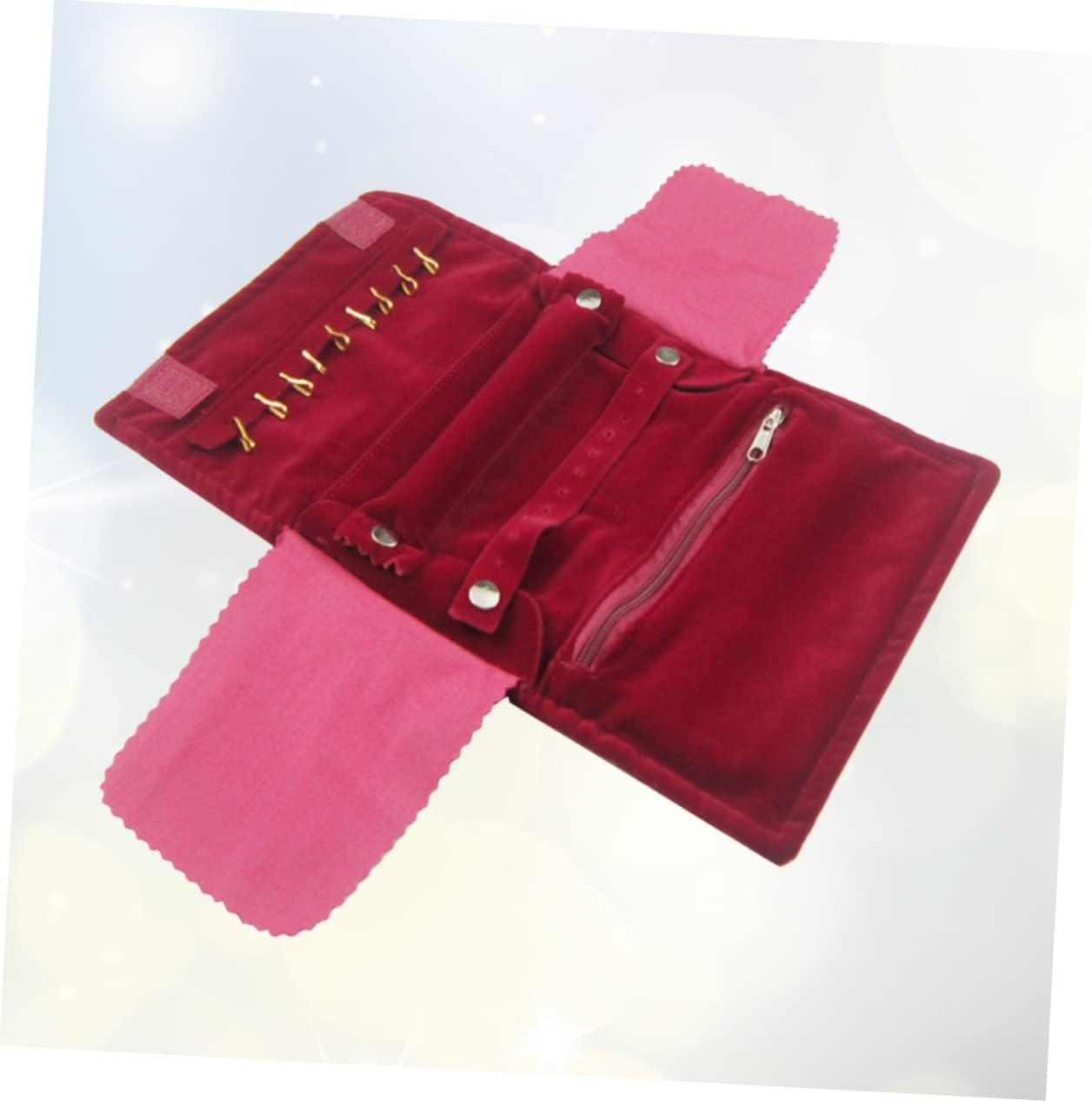 3 Pcs Jewelry Container Trendy Chain Travel Jewelry Case Necklace Holder Organizer Display Jewelry Organizer Rings Gold Emerald Jewelry Storage Pouch Jewelry Storage Bag Red