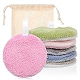 DOPENSPI 6 Stück Abschminkpads Waschbar, Wiederverwendbare Runden Weich...