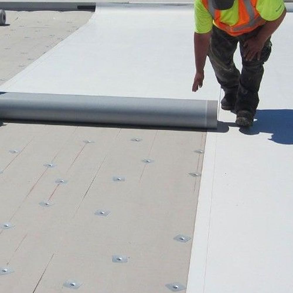 Lámina PVC 1,5 mm Impermeabilización Cubiertas 10 x 1,63 m | Impermeabiliza terrazas transitables y no transitables. Armada con malla de poliéster para obra nueva y rehabilitación.