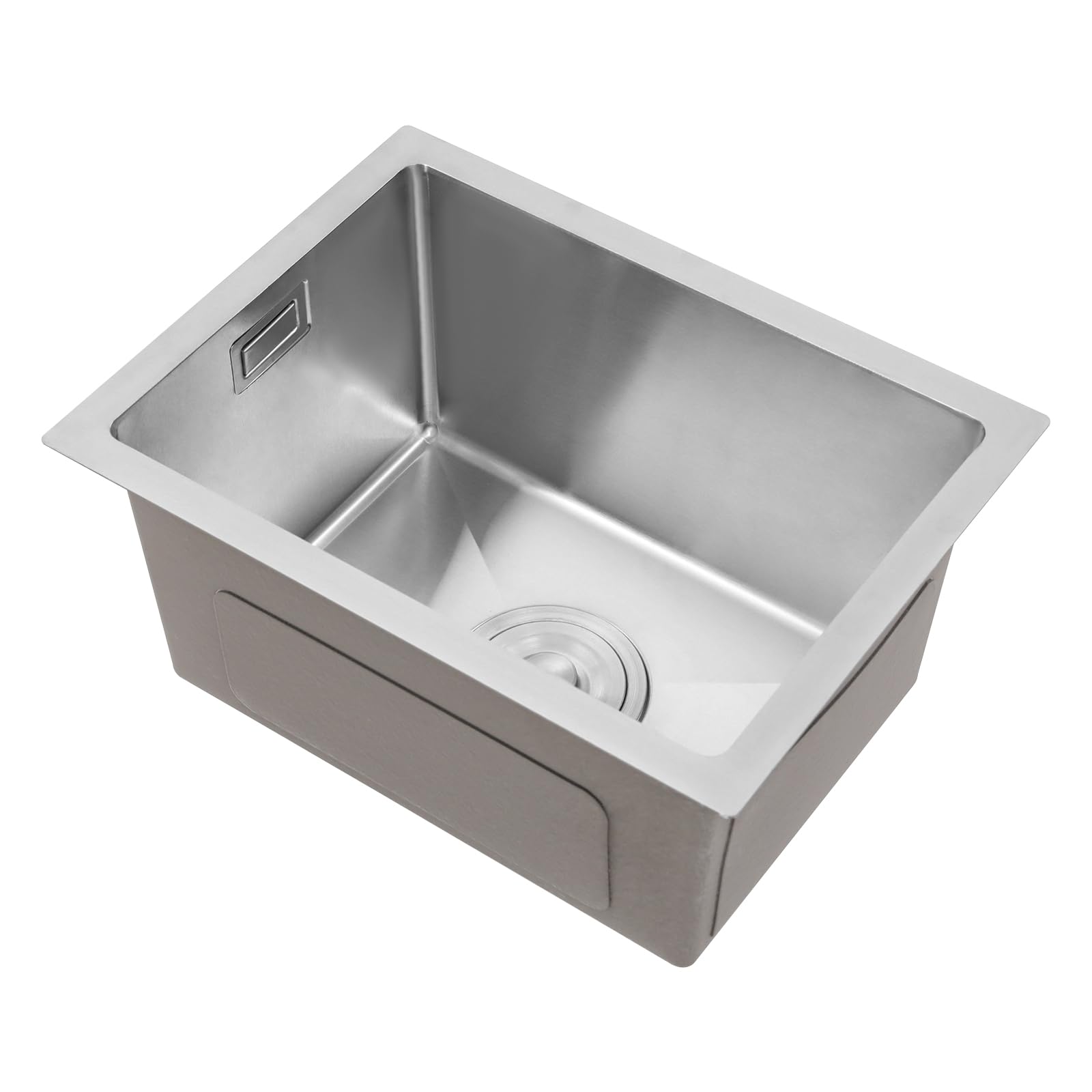 Fregadero empotrable de acero inoxidable, 30 x 40 x 20 cm, moderno, 1 lavabo rectangular, fregadero de acero inoxidable, pequeño (plata)