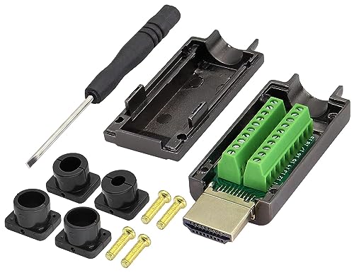 Adaptador HDMI macho con terminal de tornillo y carcasa metálica, pack 2 miniatura 3
