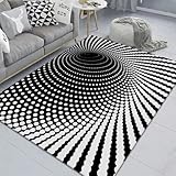 JIEDEDIAM 3D-Gedruckter visueller Schwindel-geometrischer Fallenteppich, Wohnzimmer-Schlafzimmer-Nachttischmatte, waschbare große weiche Bodenmatte