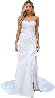 Sheath/Column Modern Sweetheart Wedding Dress Romance Bridal Gown Stretch Crepe Sleeveless Sweep/Brush Train 2024