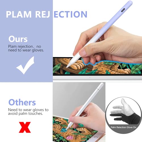 Image of Stylus Pen for iPad 2018-2023 with Palm Rejection, Active Pencil for iPad 10th /9th /8th /7th /6th Generation, for iPad Pro 11 /12.9 inch, for iPad Air 5th /4th /3th, for iPad mini 6th /5th Gen(Sky Grey)