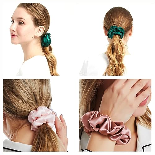 ANNACREATIONS Premium Soft Super Elastic Satin Hair Scrunchies For Women And Girls - 10 Pcs - Image 6