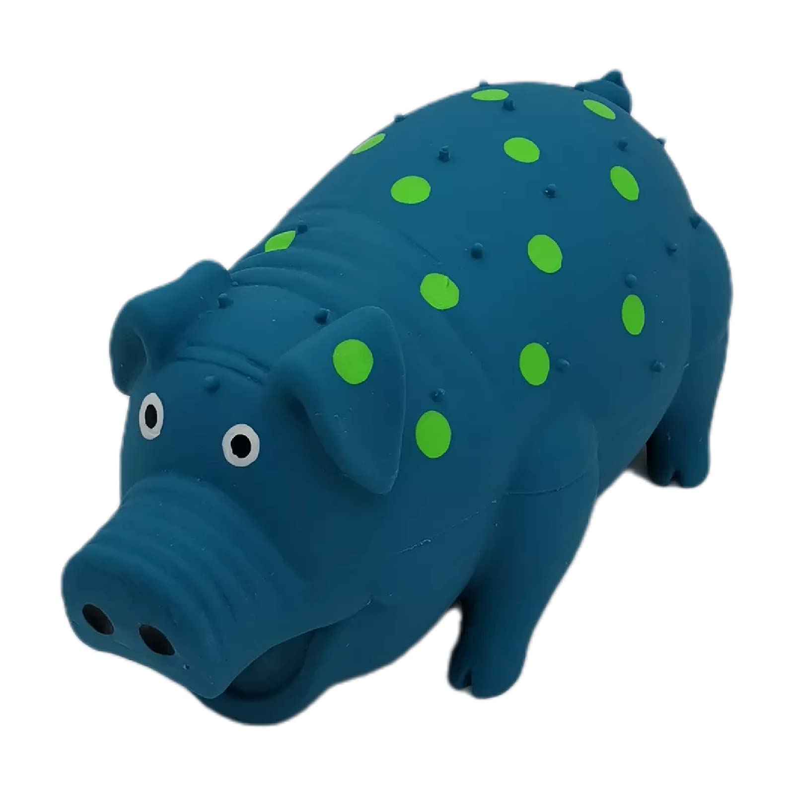 9 Inch Grunting Latex Rubber Dog Toy Polka Dot Pig for Large Dogs Squeeze Interactive Play