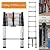 Aluminum Multi-Purpose Telescoping Ladder 10.5ft Extension Folding Ladder, 330lbs Max Load, Portable Collapsible Ladder for Home Office RV Roof, Adjustable Height, EN131 Certificated