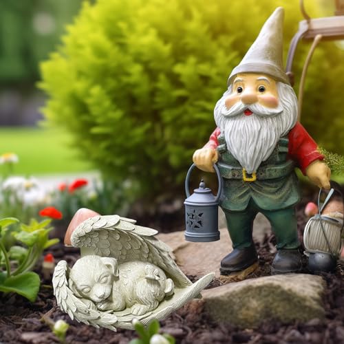 YUZHEDM Katze Hund Engel Gartendeko Figuren 11,5cm x 8cm Haustier Denkmal Grab Marker Tribut Statue Harz Engel Gartendeko Figuren Ewiges Denkmal Haustiergedenkstein Geeignet für Lnnenhof Lnnenbereich
