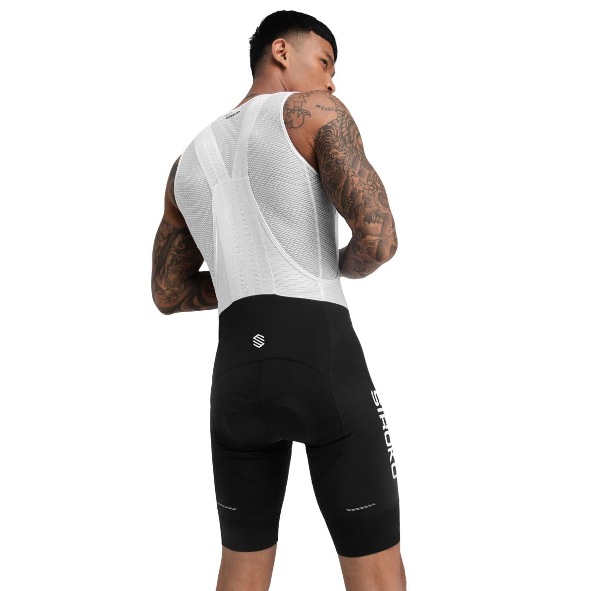 SIROKO - Culotte Ciclismo Mortirolo - XL - Negro/Blanco