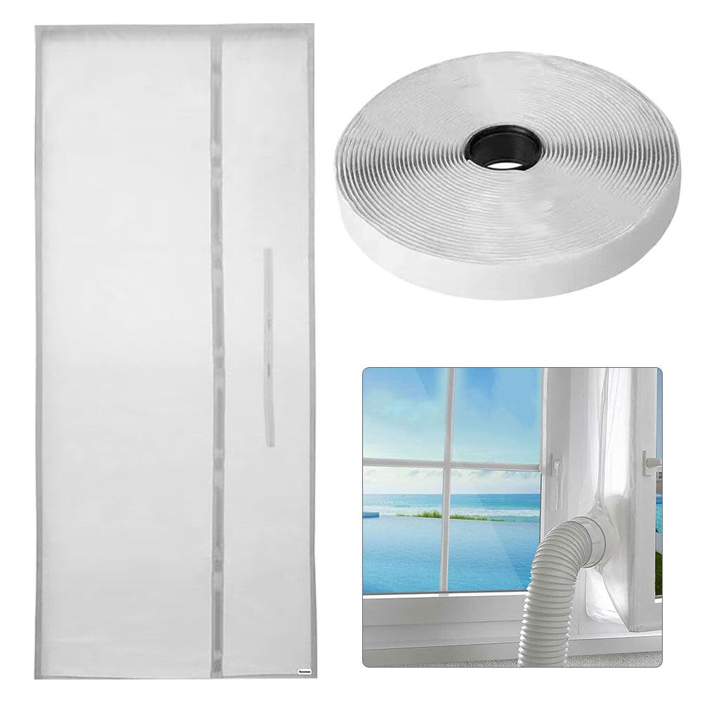 CJBIN Portable Air Conditioner Window Kit, 500 cm Sealed for Mobile Air Conditioning Windows, Portable Air Conditioner Window Ventilation Kit, Insulating Cover for Windows