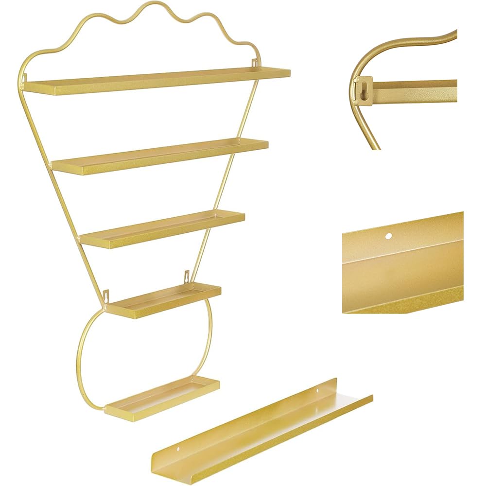 6 Set di Porta Smalto da Parete, Porta Smalto da Parete, Organizer per esporre Smalto, Porta Rossetto in Metallo per Spa, Salone di Bellezza, Negozio,Nero
