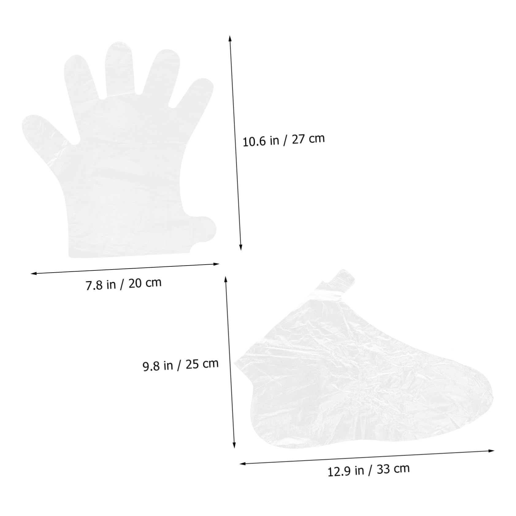 FRCOLOR 1 Set Moisturizing Foot Gloves Hand Protector Gloves Foot Spa Liners Foot Mask Socks Foot Covers Paraffin Bath Liners for Foot Pedicure Spa Liners Heated Mitts Treatment Plastic