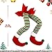 WEWILL 20'' Elf Legs Christmas Tree Decorations Stuffed Elf Leg for Christmas Home Party Tree Fireplace Ornaments (Red)