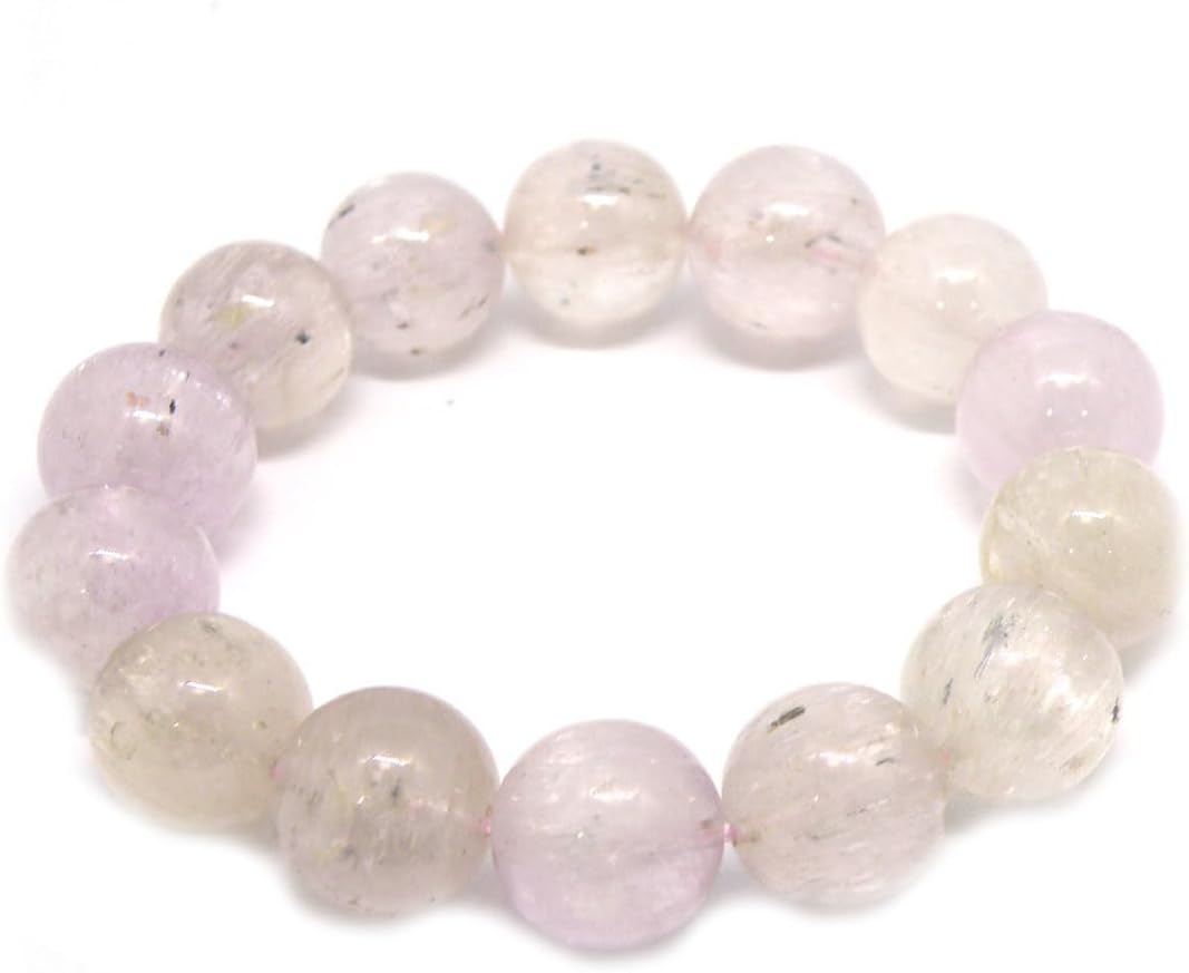 [テソロ]TESORO クンツァイト (ヒデナイト) ブレスレット 粒サイズ: 14mm サイズ：15cm gs-cs-9096