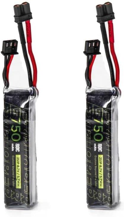 FLYWOO Explorer 750mAh HV 2S1P 80C LiPo Battery (2Pcs) - XT30-0.8