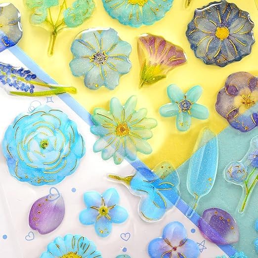 Image of Cots and Cuddles 3D Puffy Floral Stickers for Kids & Toddlers |200+ Flower Stickers, 3D Stickers Scrap Book Decoration for Boys & Girls |Floral Stickers, 4 Strap