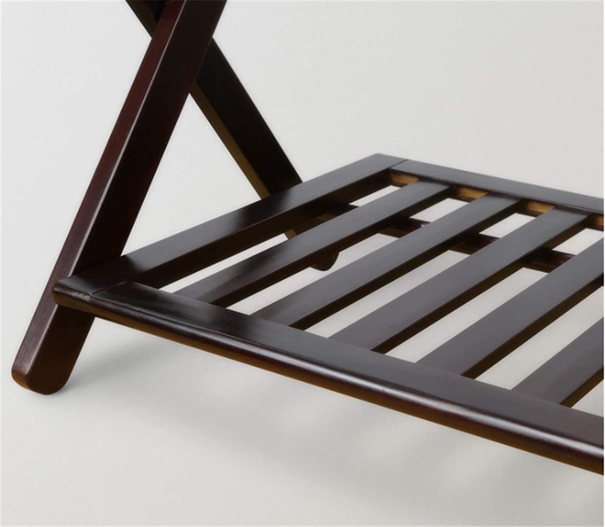 Nisorpa Kofferständer mit Ablagefächern,Gepäckträger klappbar, 68x40x58cm, Gepäckablage aus Bambus, Gepäckständer Platzsparend Kofferablage Kofferbock für Schlafzimmer,Hotel, Schwarz