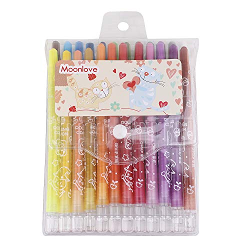 長い回転式クレヨン 絵画パステル 水で落とせる 耐用 屑なし 肌にゼロ刺激 ふで様式 握りやすい 塗り絵/落書き/絵日記/デザイン ベビー用 学生用品 成人設計/製図用文房具 絵の具 画材 芸術用品 ケース付き 24色 お得