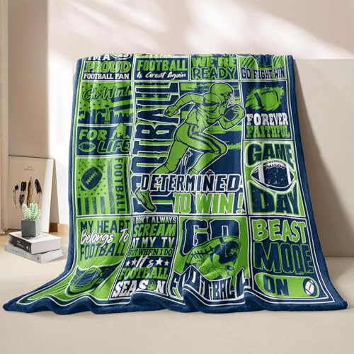 DKEAQZ Football Gifts for Men Women Gifts for Sports Fans Football Flannel Blanket for Men Women Sports and Outdoors Blanket for Sofa Bed Chair 60x50