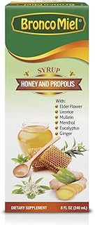 Honey Propolis & Elderflower Syrup for Adults, 8 fl oz - Daily Immune Support Formula with Sambucus Elderberry, Licorice, Mullein, Ginger, Menthol & Eucalyptus