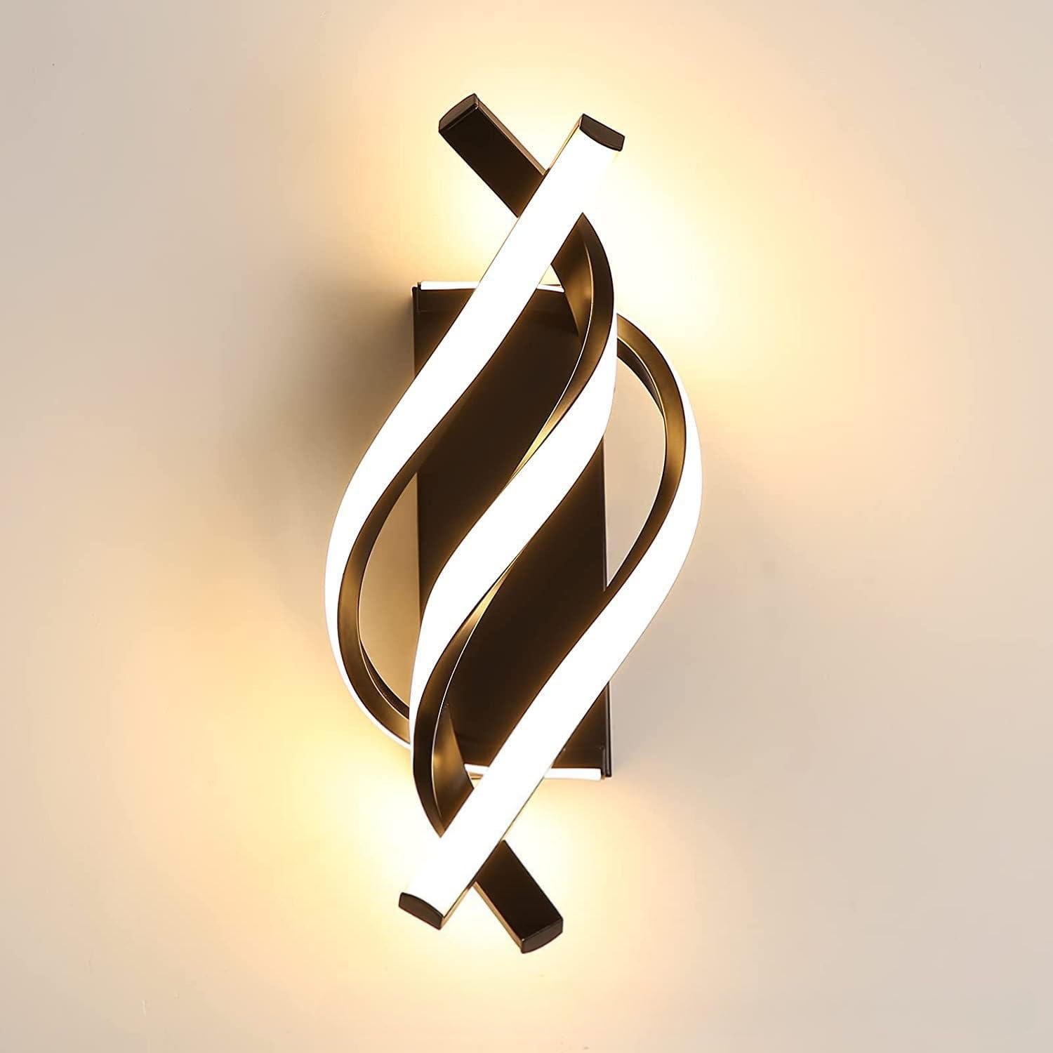 Comely Aplique Pared Interior LED, 22W 2500LM Nero Minimalista Lámparas de Pared Bianco Caldo 3000K para Salón, Dormitorio, Comedor, Pasillo