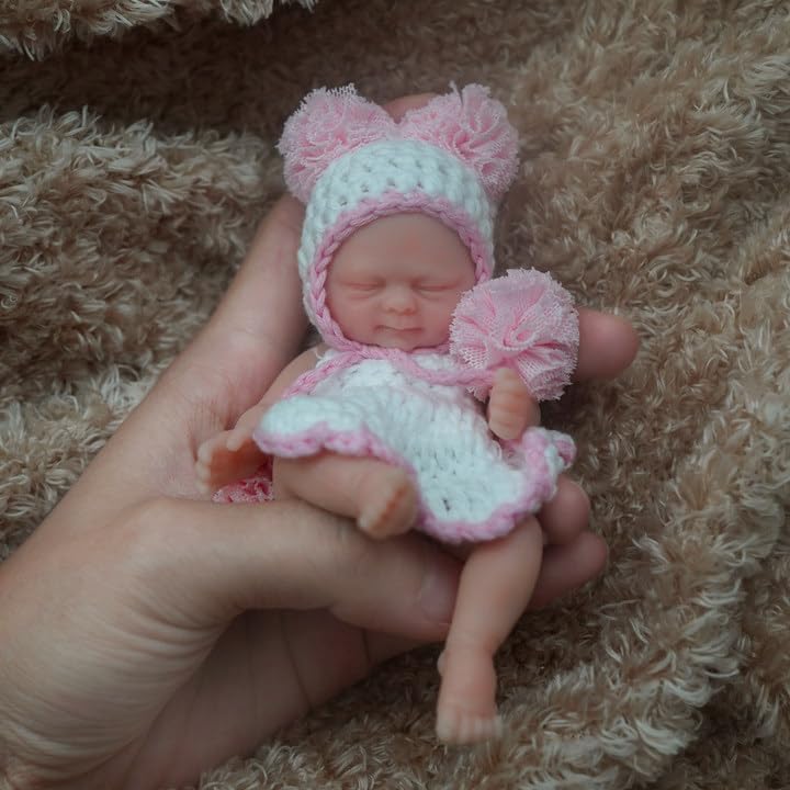 Muñeca mini silicona 4.5 pulgadas con accesorios miniatura 3