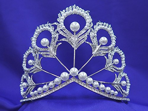 Miss Universe Pageant Rhinestone Crystal Pearl Tiara Crown Replica MSU