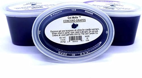 3 Pack of Sweet CONCOND GRAPES aroma Long Lasting Gel Melts™ gel wax for Warmers and Burners PEEL, MELT, ENJOY