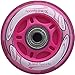Xino Sports Inline Skates Replacement Wheels - LED Illuminating Lights, Durable and Long-Lasting, Bearings Included, Pack of 2, 70 mm (Fuchsia)