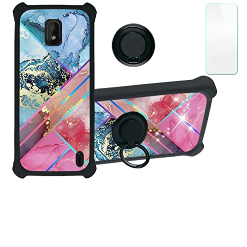 Aroepurt Funda para Nokia 1 Plus Funda Compatible con Nokia 1 Plus Case Carcasa [con 9H Dureza HD Protector Pantalla] PC + Silicona Soporte IMDH-WSS