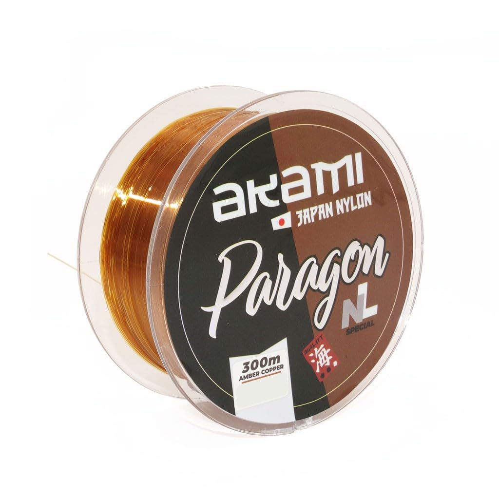 Akami Paragon Japan Nylon - Monofilamento de tecnología japonesa, baja memoria, alta resistencia a nudos y abrasión - Indicado para la pesca, tanto en agua dulce como en el mar