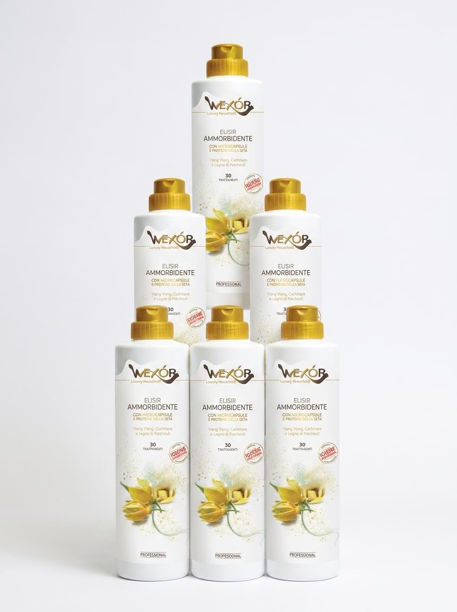 Elisir Ammorbidente Profumato, Fragranza Cashmere e Legno di Patchouli, 750ml, Set da 2, 4 o 6 Confezioni (x6)