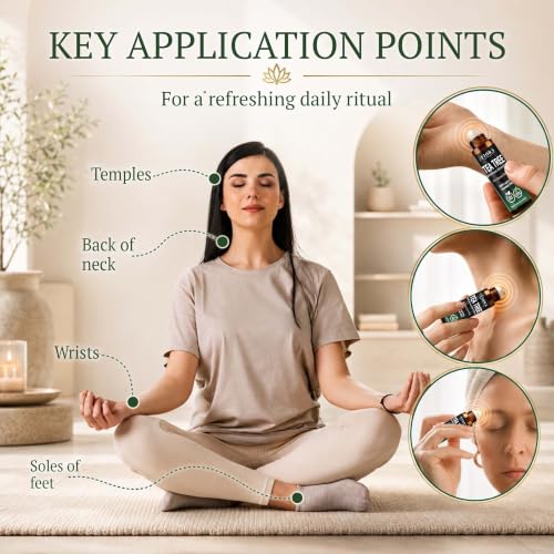 Image of Fiora Naturals Tea Tree Oil Roll On for Skin, Face, Nails, Cuticle & Scalp, Pre-Diluted