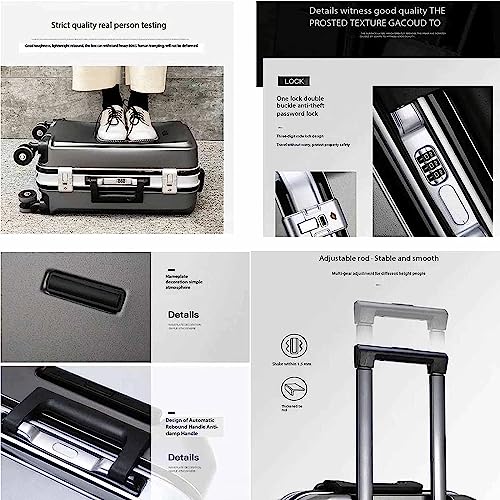 Portable Suitcase Suitcases with Wheels Aluminum Frame Double Buckle Password Luggage External USB Charging Smart Suitcase3