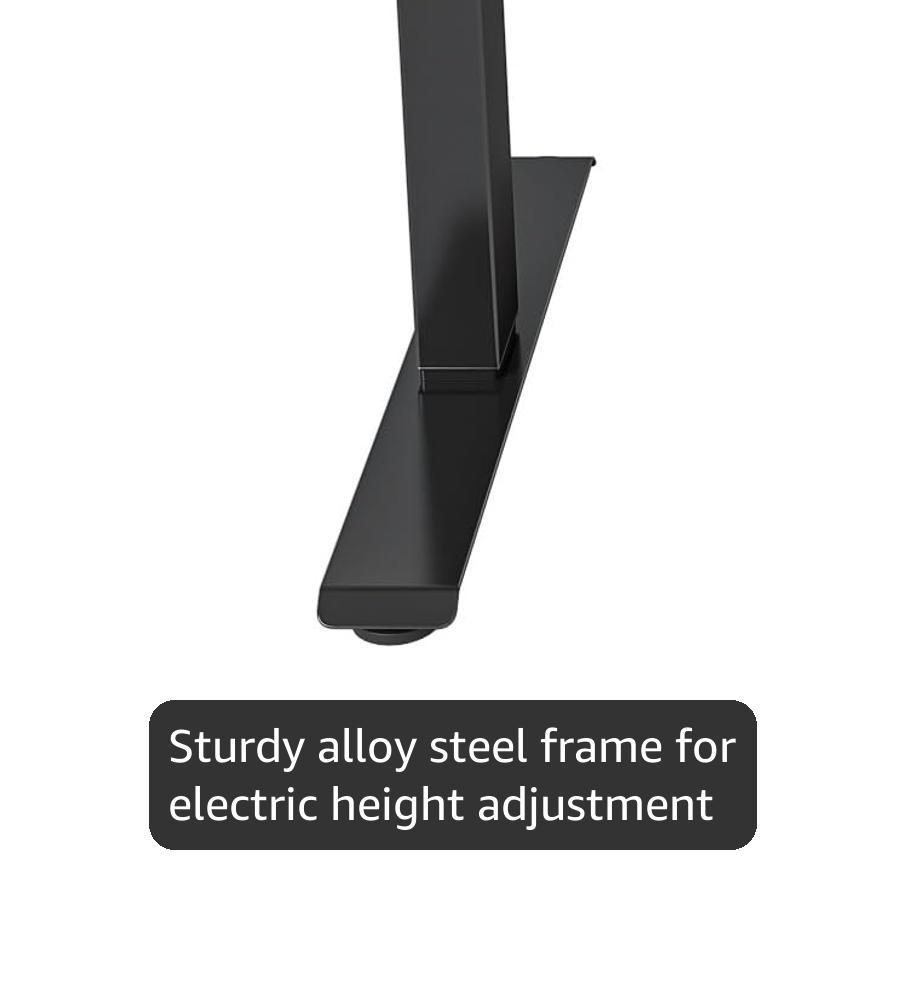 FEZIBO Height Adjustable Electric Standing Desk with Double Drawer, 120 * 60cm Stand Up Table with Storage Shelf, Sit Stand Desk with Splice Board, Black Frame/Rustic Brown Top