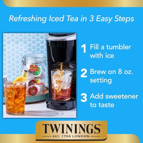Image of Twinings Decaf English Breakfast Tea K-Cup Pods for Keurig, Naturally Decaffeinated Black Tea, Smooth, Flavourful, Robust, 24 Count (Pack of 3)