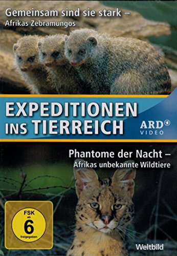Expeditionen ins Tierreich - 2 Folgen - Afrikas Zebramungos - Gemeinsam sind sie stark + Phantome der Nacht - Afrikas unbekannt - Mehr Infos/Bestellen