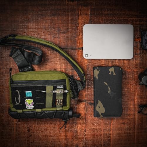 PC2 EDC Long Wallet, Portable Men's Clutch Bag for Storage Cash and Phone, Durable Large Zippered Purse with Coin Pocket and Card Slots(Black Camo)2